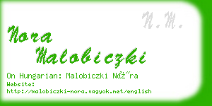 nora malobiczki business card